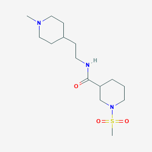 molecular formula C15H29N3O3S B4496711 1-METHANESULFONYL-N-[2-(1-METHYLPIPERIDIN-4-YL)ETHYL]PIPERIDINE-3-CARBOXAMIDE 