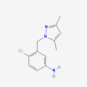 molecular formula C12H14ClN3 B4496721 4-chloro-3-[(3,5-dimethyl-1H-pyrazol-1-yl)methyl]aniline CAS No. 1152866-43-7