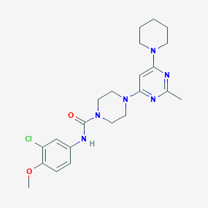 molecular formula C22H29ClN6O2 B4496747 N-(3-Chloro-4-methoxyphenyl)-4-[2-methyl-6-(piperidin-1-YL)pyrimidin-4-YL]piperazine-1-carboxamide 