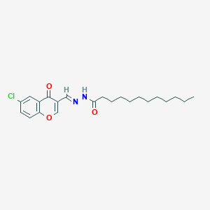 molecular formula C22H29ClN2O3 B449678 N'-[(6-chloro-4-oxo-4H-chromen-3-yl)methylene]dodecanohydrazide 