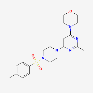 molecular formula C20H27N5O3S B4496786 4-{2-Methyl-6-[4-(4-methylbenzenesulfonyl)piperazin-1-YL]pyrimidin-4-YL}morpholine 