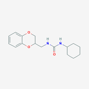 molecular formula C16H22N2O3 B4496791 1-CYCLOHEXYL-3-[(2,3-DIHYDRO-1,4-BENZODIOXIN-2-YL)METHYL]UREA 