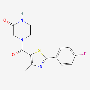 molecular formula C15H14FN3O2S B4496809 4-{[2-(4-fluorophenyl)-4-methyl-1,3-thiazol-5-yl]carbonyl}-2-piperazinone 