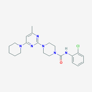 molecular formula C21H27ClN6O B4496835 N-(2-chlorophenyl)-4-[4-methyl-6-(1-piperidinyl)-2-pyrimidinyl]-1-piperazinecarboxamide 