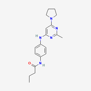 molecular formula C19H25N5O B4496843 N-(4-{[2-METHYL-6-(PYRROLIDIN-1-YL)PYRIMIDIN-4-YL]AMINO}PHENYL)BUTANAMIDE 