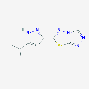 molecular formula C9H10N6S B4496896 6-(3-isopropyl-1H-pyrazol-5-yl)[1,2,4]triazolo[3,4-b][1,3,4]thiadiazole 