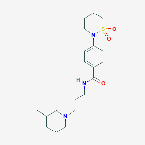 4-(1,1-dioxido-1,2-thiazinan-2-yl)-N-[3-(3-methyl-1-piperidinyl)propyl]benzamide