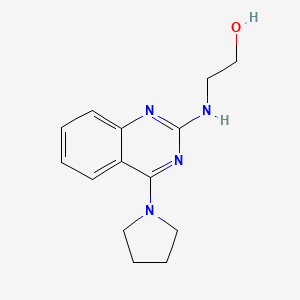 molecular formula C14H18N4O B4496907 2-{[4-(1-pyrrolidinyl)-2-quinazolinyl]amino}ethanol 