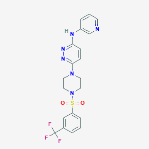 molecular formula C20H19F3N6O2S B4496921 N-3-pyridinyl-6-(4-{[3-(trifluoromethyl)phenyl]sulfonyl}-1-piperazinyl)-3-pyridazinamine 