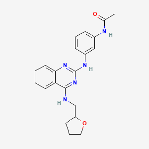 molecular formula C21H23N5O2 B4496947 N-[3-({4-[(tetrahydro-2-furanylmethyl)amino]-2-quinazolinyl}amino)phenyl]acetamide 