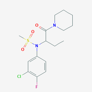 N-(3-chloro-4-fluorophenyl)-N-[1-(1-piperidinylcarbonyl)propyl]methanesulfonamide