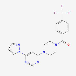 4-(1H-pyrazol-1-yl)-6-{4-[4-(trifluoromethyl)benzoyl]-1-piperazinyl}pyrimidine