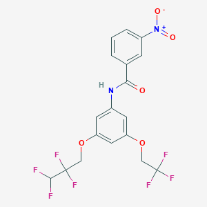 molecular formula C18H13F7N2O5 B449698 3-nitro-N-[3-(2,2,3,3-tetrafluoropropoxy)-5-(2,2,2-trifluoroethoxy)phenyl]benzamide 