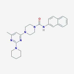 molecular formula C25H30N6O B4496983 4-[6-methyl-2-(1-piperidinyl)-4-pyrimidinyl]-N-2-naphthyl-1-piperazinecarboxamide 