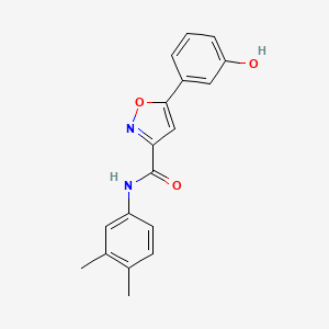 molecular formula C18H16N2O3 B4497017 N-(3,4-dimethylphenyl)-5-(3-hydroxyphenyl)-3-isoxazolecarboxamide 