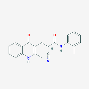 molecular formula C21H19N3O2 B4497020 2-cyano-3-(2-methyl-4-oxo-1,4-dihydro-3-quinolinyl)-N-(2-methylphenyl)propanamide 