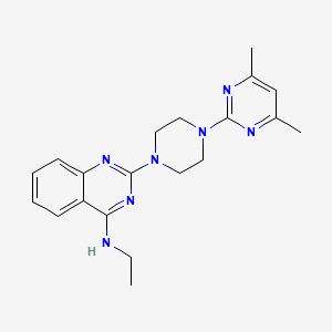 molecular formula C20H25N7 B4497035 2-[4-(4,6-dimethyl-2-pyrimidinyl)-1-piperazinyl]-N-ethyl-4-quinazolinamine 