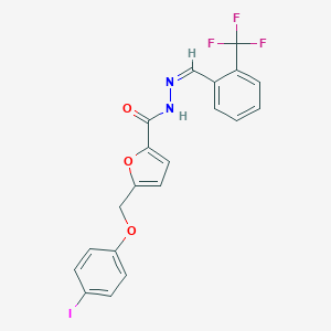 molecular formula C20H14F3IN2O3 B449709 5-[(4-iodophenoxy)methyl]-N'-[2-(trifluoromethyl)benzylidene]-2-furohydrazide 