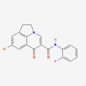 molecular formula C18H12BrFN2O2 B4497150 8-bromo-N-(2-fluorophenyl)-6-oxo-1,2-dihydro-6H-pyrrolo[3,2,1-ij]quinoline-5-carboxamide 