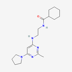 N-(2-{[2-methyl-6-(1-pyrrolidinyl)-4-pyrimidinyl]amino}ethyl)cyclohexanecarboxamide