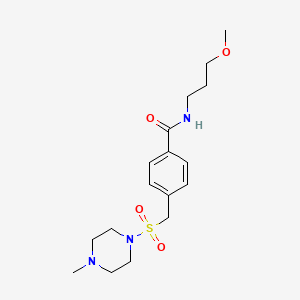 molecular formula C17H27N3O4S B4497196 N-(3-methoxypropyl)-4-{[(4-methylpiperazin-1-yl)sulfonyl]methyl}benzamide 