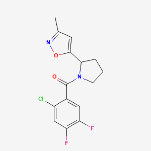 molecular formula C15H13ClF2N2O2 B4497213 5-[1-(2-chloro-4,5-difluorobenzoyl)-2-pyrrolidinyl]-3-methylisoxazole 