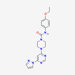 molecular formula C20H23N7O2 B4497247 N-(4-ethoxyphenyl)-4-[6-(1H-pyrazol-1-yl)-4-pyrimidinyl]-1-piperazinecarboxamide 