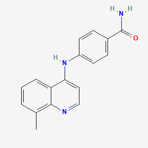 molecular formula C17H15N3O B4497275 4-[(8-Methylquinolin-4-yl)amino]benzamide 