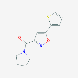 molecular formula C12H12N2O2S B4497318 3-(PYRROLIDINE-1-CARBONYL)-5-(THIOPHEN-2-YL)-1,2-OXAZOLE 