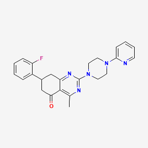 molecular formula C24H24FN5O B4497370 7-(2-fluorophenyl)-4-methyl-2-[4-(pyridin-2-yl)piperazin-1-yl]-7,8-dihydroquinazolin-5(6H)-one 