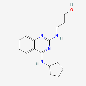 3-{[4-(cyclopentylamino)-2-quinazolinyl]amino}-1-propanol