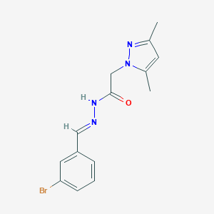 molecular formula C14H15BrN4O B449744 N'-(3-bromobenzylidene)-2-(3,5-dimethyl-1H-pyrazol-1-yl)acetohydrazide CAS No. 342637-85-8