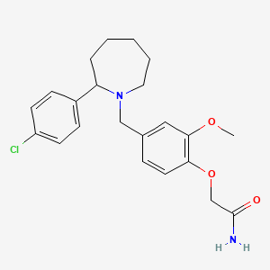 molecular formula C22H27ClN2O3 B4497456 2-(4-{[2-(4-chlorophenyl)-1-azepanyl]methyl}-2-methoxyphenoxy)acetamide 