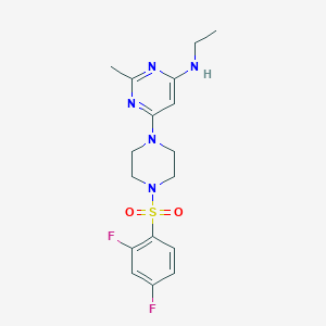 molecular formula C17H21F2N5O2S B4497462 6-{4-[(2,4-difluorophenyl)sulfonyl]-1-piperazinyl}-N-ethyl-2-methyl-4-pyrimidinamine 