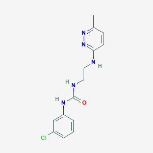 molecular formula C14H16ClN5O B4497471 N-(3-chlorophenyl)-N'-{2-[(6-methyl-3-pyridazinyl)amino]ethyl}urea 