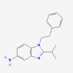 molecular formula C18H21N3 B4497476 1-(2-phenylethyl)-2-(propan-2-yl)-1H-benzimidazol-5-amine 