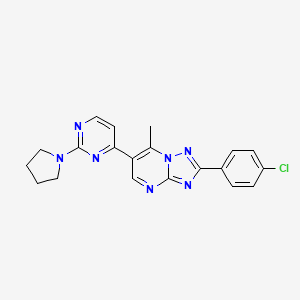 2-(4-chlorophenyl)-7-methyl-6-[2-(1-pyrrolidinyl)-4-pyrimidinyl][1,2,4]triazolo[1,5-a]pyrimidine