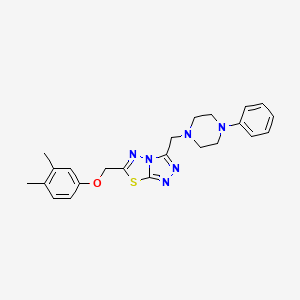 6-[(3,4-dimethylphenoxy)methyl]-3-[(4-phenyl-1-piperazinyl)methyl][1,2,4]triazolo[3,4-b][1,3,4]thiadiazole