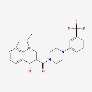 molecular formula C24H22F3N3O2 B4497519 2-methyl-5-({4-[3-(trifluoromethyl)phenyl]-1-piperazinyl}carbonyl)-1,2-dihydro-6H-pyrrolo[3,2,1-ij]quinolin-6-one 