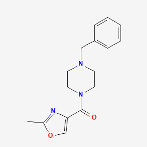 molecular formula C16H19N3O2 B4497534 1-benzyl-4-[(2-methyl-1,3-oxazol-4-yl)carbonyl]piperazine 