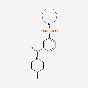 1-[3-(4-METHYLPIPERIDINE-1-CARBONYL)BENZENESULFONYL]AZEPANE