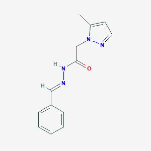 molecular formula C13H14N4O B449758 N'-benzylidene-2-(5-methyl-1H-pyrazol-1-yl)acetohydrazide 