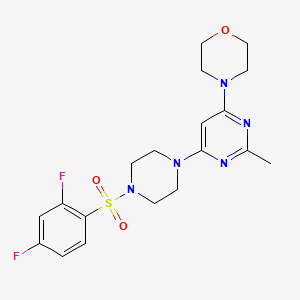 molecular formula C19H23F2N5O3S B4497610 4-(6-{4-[(2,4-difluorophenyl)sulfonyl]-1-piperazinyl}-2-methyl-4-pyrimidinyl)morpholine 