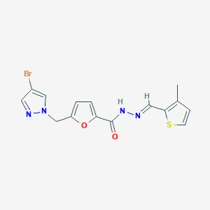 5-[(4-bromo-1H-pyrazol-1-yl)methyl]-N'-[(3-methyl-2-thienyl)methylene]-2-furohydrazide