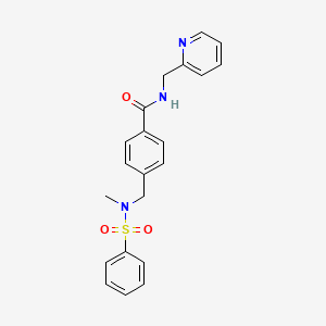 molecular formula C21H21N3O3S B4497673 4-{[methyl(phenylsulfonyl)amino]methyl}-N-(2-pyridinylmethyl)benzamide 