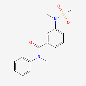 molecular formula C16H18N2O3S B4497680 N-methyl-3-[methyl(methylsulfonyl)amino]-N-phenylbenzamide 