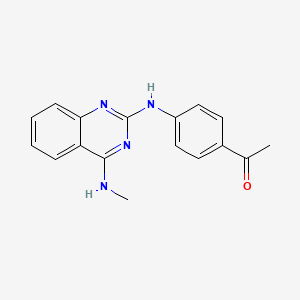 molecular formula C17H16N4O B4497697 1-(4-{[4-(methylamino)-2-quinazolinyl]amino}phenyl)ethanone 