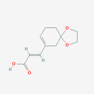 molecular formula C11H14O4 B044977 (E)-3-(1,4-Dioxaspiro[4.5]dec-7-en-7-yl)acrylic acid CAS No. 226916-19-4