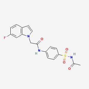 N-[4-(acetylsulfamoyl)phenyl]-2-(6-fluoro-1H-indol-1-yl)acetamide