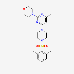 molecular formula C22H31N5O3S B4497747 4-{4-[4-(mesitylsulfonyl)-1-piperazinyl]-6-methyl-2-pyrimidinyl}morpholine 